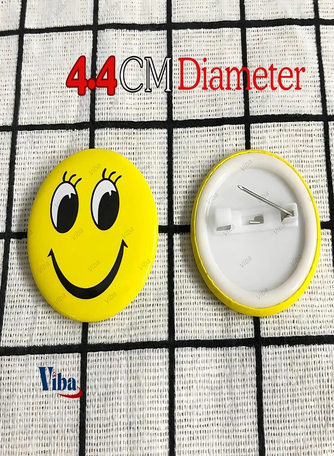 VIBA® Mini Smiley Badge with Pin - 4.4cm Metal Brooch for Kids | Birthday Return Gift, Classroom Rewards, Party Favor, Unisex Goodie Bag Fillers (Pack of 30) - Image 3